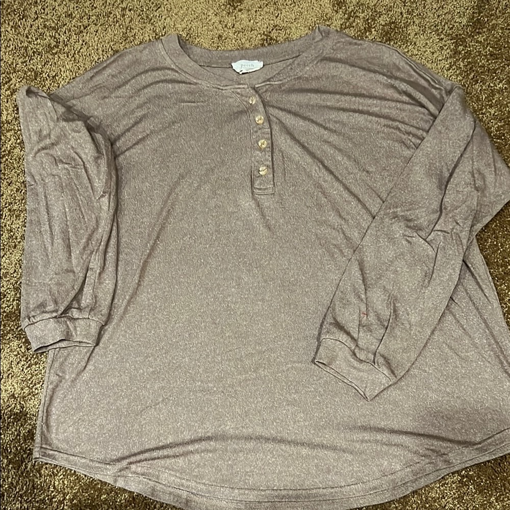 Blu Pepper Brown Button Down Top